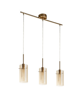 Duo III 3 Light Bar Pendant Bronze Champagne Glass_Off
