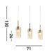 Duo III 3 Light Bar Pendant Bronze Champagne Glass_Line