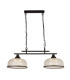 Highworth 2 Light Pendant Black Holophane Style Glass_Main