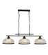 Highworth 3 Light Bar Pendant Black Holophane Style Glass_Main