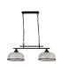 Highworth 2 Light Pendant Black Holophane Style Glass_Off