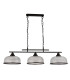 Highworth 3 Light Bar Pendant Black Holophane Style Glass_Off