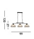 Highworth 3 Light Bar Pendant Black Holophane Style Glass_Line