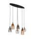 Divine 6 Light MultiDrop Pendant Black Coloured Glass_Off