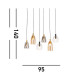 Divine 6 Light MultiDrop Pendant Black Coloured Glass_Line