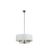 Knightsbridge 5 Light Pendant Antique Brass White Linen Shade_Off