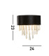 Glamour 2 Light Wall Light Black Velvet Clear Crystal_Line