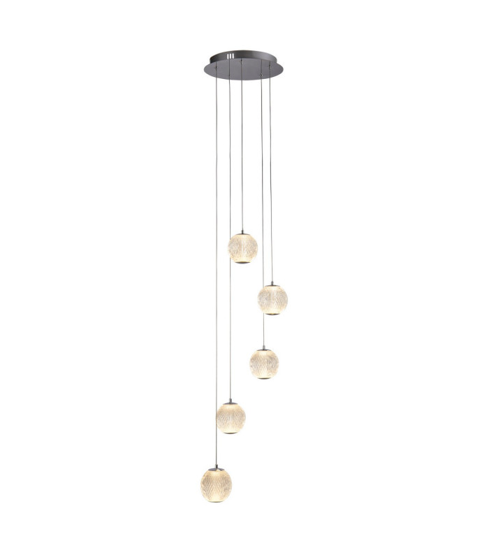 Allure 5 Light MultiDrop Pendant Chrome Clear Acrylic_Main