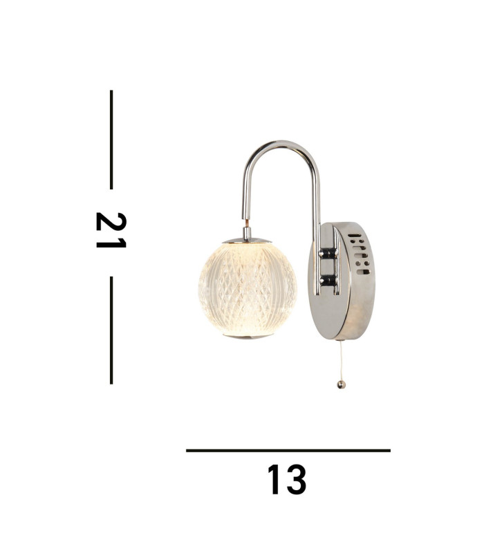 Allure Wall Light Chrome Clear Acrylic_Line