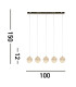 Allure 5 Light Bar Pendant Chrome Clear Acrylic_Line