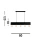 Piano 5 Light Diner Bar Pendant Matt Black Metal_Line