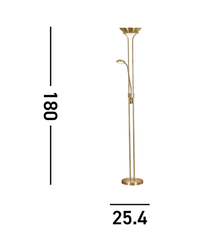 Mother Child LED Dimmable Floor Lamp Satin Brass_Line
