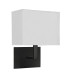 Hotel Wall Light Matt Black White Fabric Shade_Off