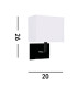 Hotel Wall Light Matt Black White Fabric Shade_Line