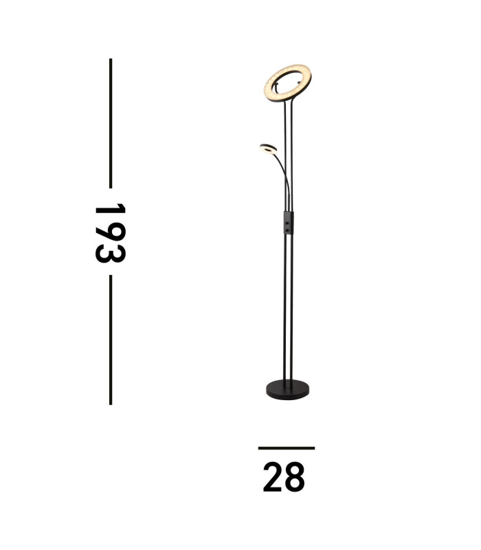 Mother Child Floor Lamp Matt Black Metal_Line