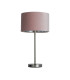Finn USB Table Lamp Satin Nickel Pink Velvet Shade_Off