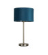 Finn USB Table Lamp Satin Nickel Teal Velvet Shade_Off
