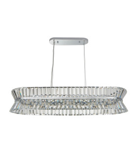 Uptown 10 Light Oval Pendant Chrome Clear Crystal_Off