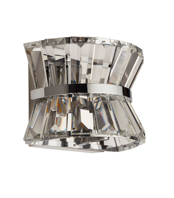 Uptown 2 Light Wall Light Chrome Clear Crystal_Off