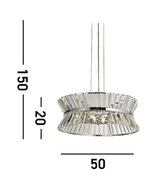 Uptown 7 Light Pendant/SemiFlush Chrome Clear Crystal_Line