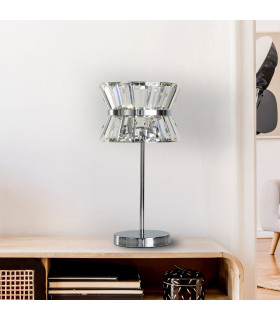 Uptown 2 Light Table Lamp Chrome Clear Crystal_Room
