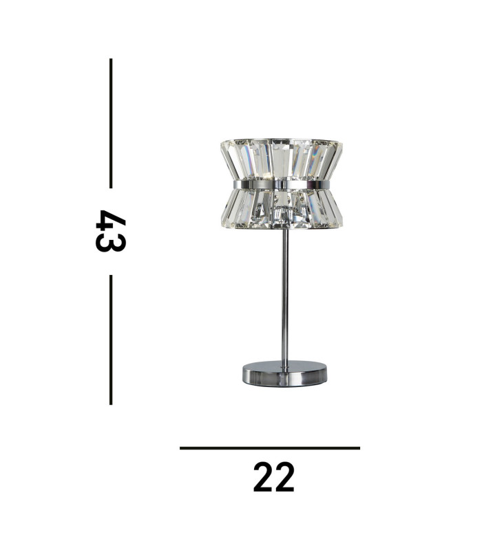 Uptown 2 Light Table Lamp Chrome Clear Crystal_Line