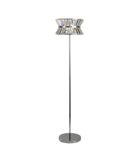 Uptown 3 Light Floor Lamp Chrome Clear Crystal_Main