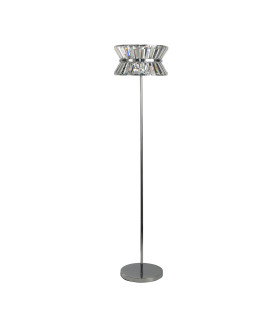 Uptown 3 Light Floor Lamp Chrome Clear Crystal_Off