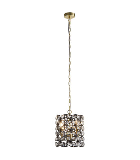 Iris 2 Light Pendant Black Crystal Brass_Main