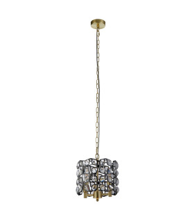 Iris 2 Light Pendant Black Crystal Brass_Off