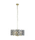 Iris 5 Light Pendant Black Crystal Brass_Main
