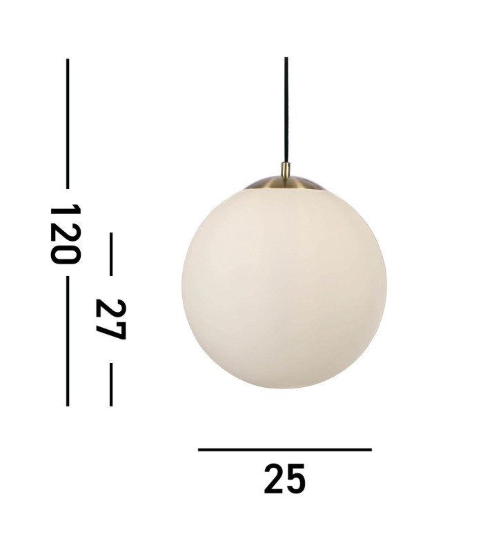 Atom 24cm Pendant Satin Brass Opal Glass_Line