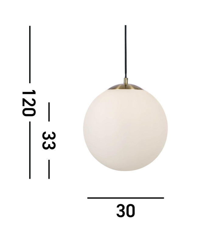 Atom 30cm Pendant Satin Brass Opal Glass_Line