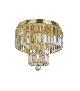 Empire 4 Light Flush Satin Brass Champagne Crystal_Off