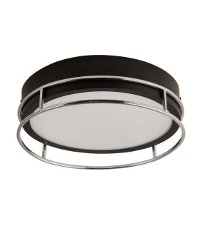 Phoenix 2 Light Flush Black Chrome Frosted Glass_Off