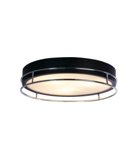Phoenix 3 Light Flush Black Chrome Frosted Glass_Main