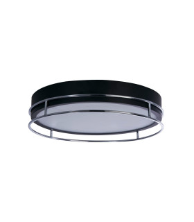 Phoenix 3 Light Flush Black Chrome Frosted Glass_Off