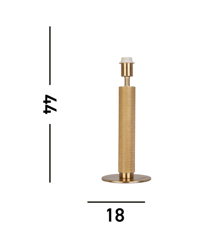 Base Only London Table Lamp Knurled Gold Metal_Line