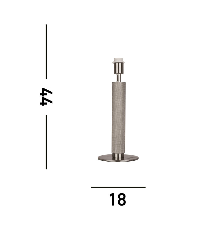 Base Only London Table Lamp Knurled Silver_Line