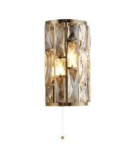 Bijou 2 Light Wall Light Antique Brass Champagne Glass_Main
