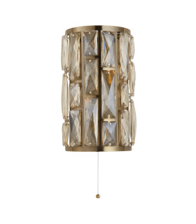 Bijou 2 Light Wall Light Antique Brass Champagne Glass_Off