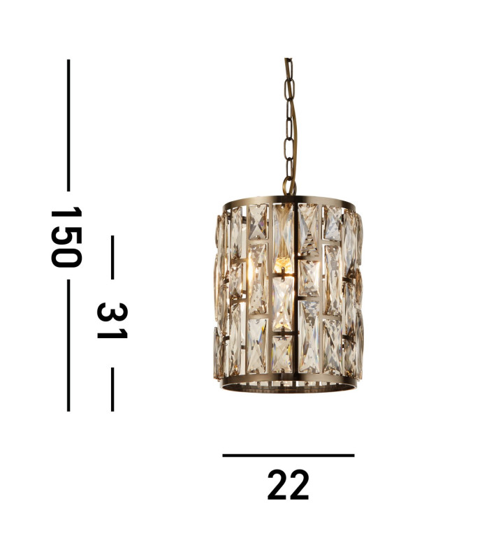 Bijou Pendant Antique Brass Champagne Glass_Line
