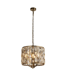 Bijou 3 Light Pendant Antique Brass Champagne Glass_Main