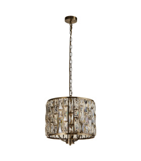 Bijou 3 Light Pendant Antique Brass Champagne Glass_Off