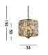 Bijou 3 Light Pendant Antique Brass Champagne Glass_Line