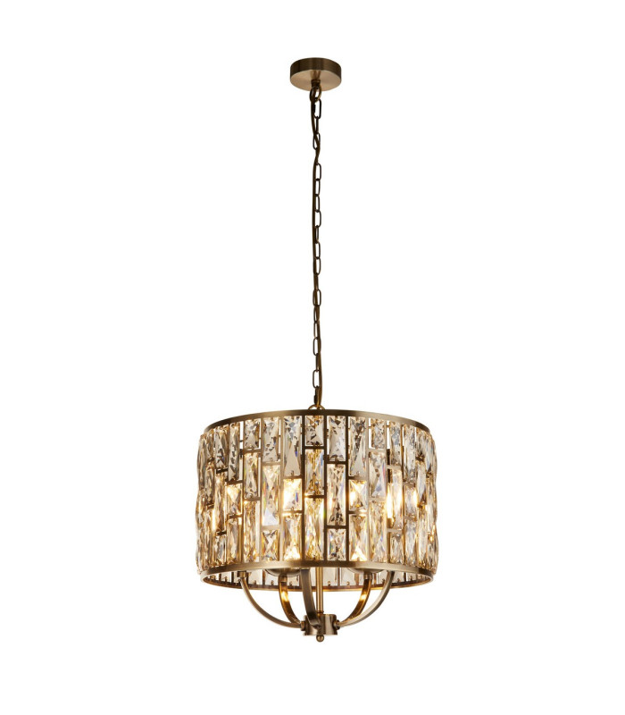 Bijou 5 Light Pendant Antique Brass Champagne Glass_Main