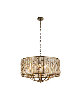 Bijou 8 Light Pendant Antique Brass Champagne Glass_Main