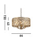 Bijou 8 Light Pendant Antique Brass Champagne Glass_Line