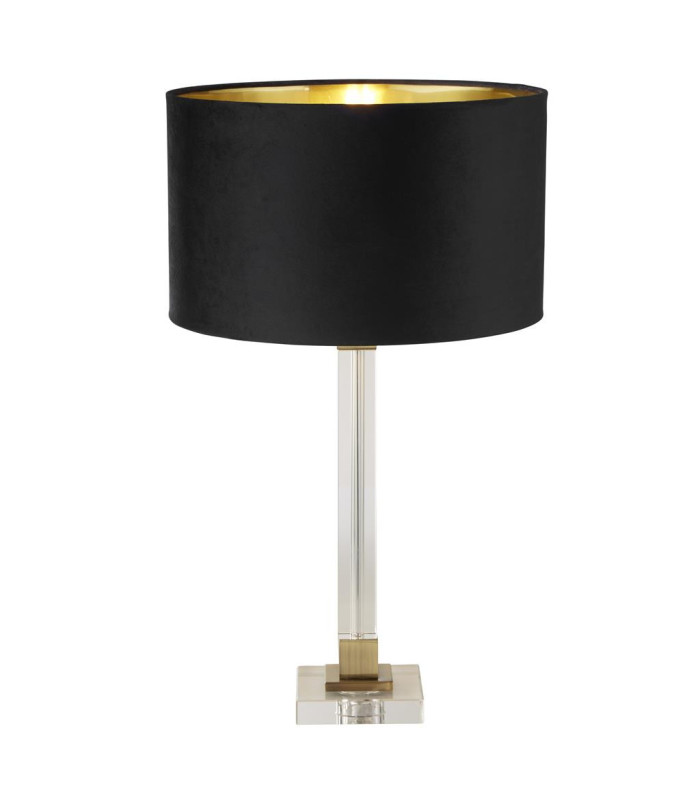 Scarborough Table Lamp Crystal Brass Black Velvet_Main