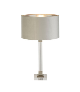 Scarborough Table Lamp Crystal Satin Nickel Grey Velvet_Main